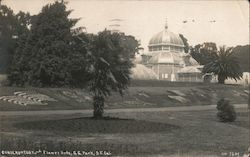 Conservatory and Flower Beds, Golden Gate Park Postcard