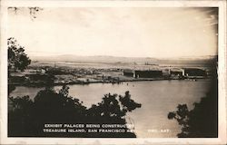 Exhibit palaces being constructed Treasure Island Postcard