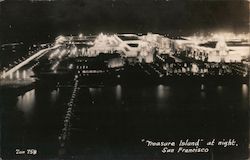 Treasure Island at Night Postcard