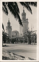 Italian Towers on Avenue of Palms Postcard