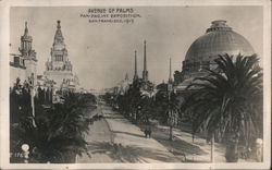 Avenue of Palms, Pan.-Pac. Int. Exposition 1915 Postcard