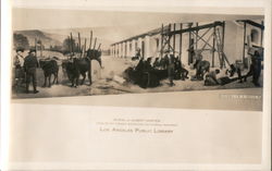 Building of a Mission, Mural by Albert Herter, Los Angeles Public Library Postcard