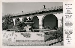 San Miguel Archangel Mission fountain Postcard