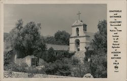 Campanile and Entrance to Cemetery, Mission San Antonio de Pala Postcard