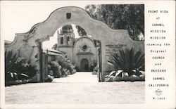 Front View of Carmel Mission showing the Original Church and Gardens California Postcard Postcard Postcard
