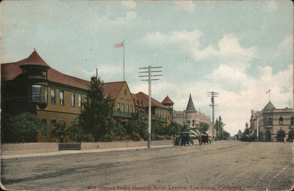 Street Scene Showing Hotel Lyndon Los Gatos California