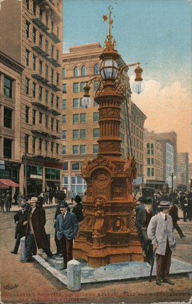 Lotta's Fountain, Junction of Kearny, Geary and Market San Francisco California
