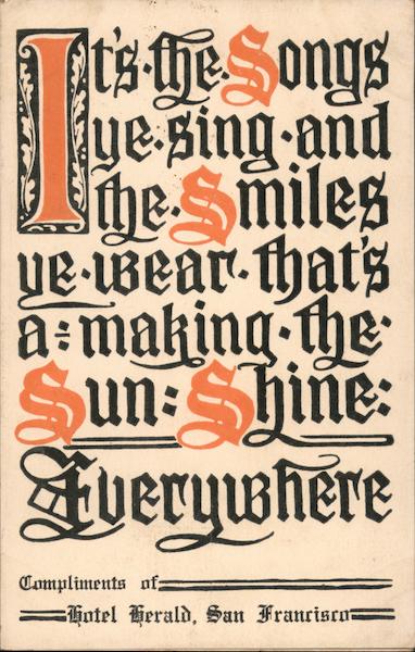 Hoteld Herald Greeting Postcard San Francisco California