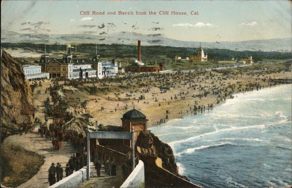 Cliff Road and Beach From the Cliff House San Francisco California