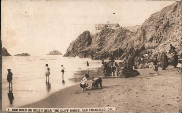 Children on the Beach near the Cliff House, San Francisco, Cal. California