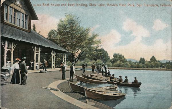 Boat House and Boat Landing, Slow Lake, Golden Gate Park San Francisco California
