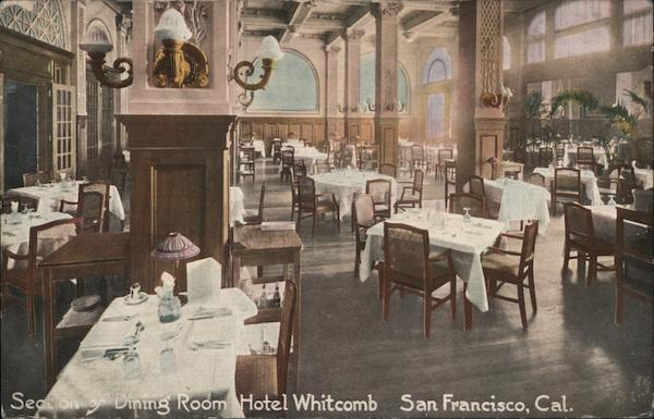 Section of Dining Room Hotel Whitcomb - San Francisco, Cal. California
