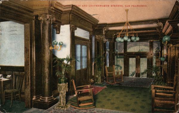 Lobby of Hotel Arlington - Ellis and Leavenworth Street San Francisco California