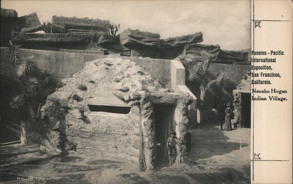 Navajo Hogan, Indian Village - Panama-Pacific International Exposition San Francisco California