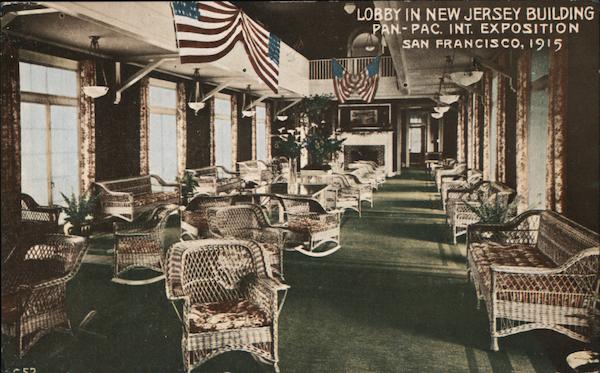 Lobby in New Jersey Building - Pan-Pac International Exposition 1915 San Francisco California