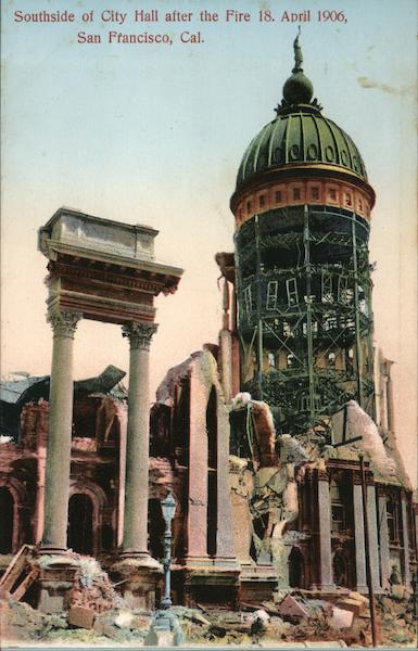 Southside of City Hall After Fire 18 April 1906 San Francisco California