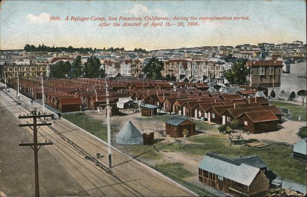 Refugee Camp during reconstruction period after disaster April 18-20, 1906 San Francisco California