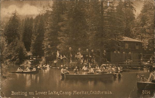 Boating on Lower Lake, Camp Meeker California