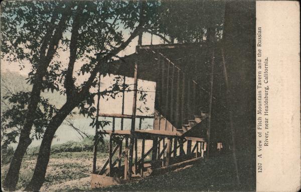 View of Fitch Mountain Tavern and the Russian River Healdsburg California