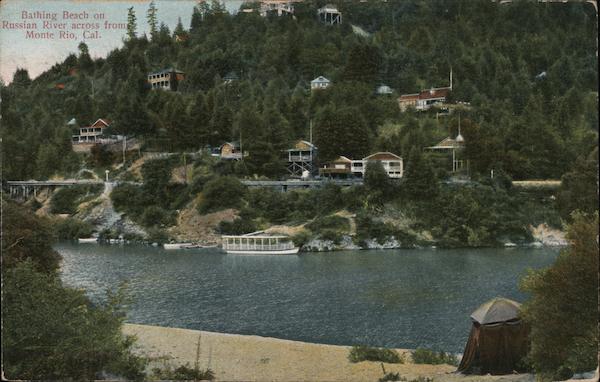 Bathing Beach on Russian River Monte Rio California