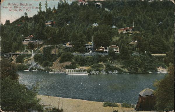 Bathing Beach on Russian River across from Monte Rio, California San Francisco