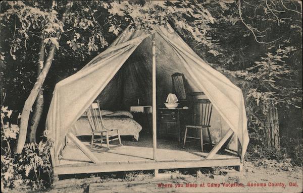 Where you sleep at Camp Vacation, Sonoma County California