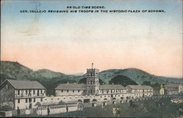 Gen. Vallejo Reviewing His Troops in the Historic Plaza Sonoma California
