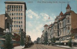 First Street Looking North Postcard