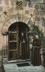 Chapel Door, Mission Santa Barbara, CA Postcard Postcard Postcard