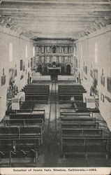 Interior of Santa Ines Mission - 1804 Postcard