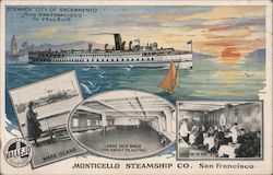 Steamer "City of Sacramento", Monticello Steamship Company Postcard