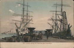 A Scene Along the Wharves Postcard
