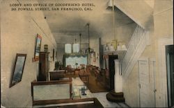 Lobby and Office of Goodfriend Hotel, 245 Powell Street Postcard