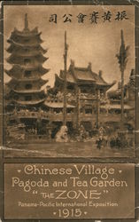 Chinese Village Pagoda and Tea Garden "The Zone" Postcard