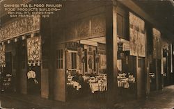 Chinese Tea & Food Pavilion, Food Products Building, Pan-Pac Int. Exposition Postcard