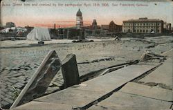 Street Torn and Cracked By the Earthquake April 18th 1906 Postcard