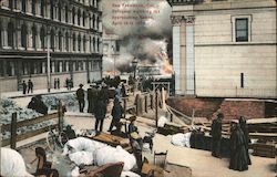 Refugees watching the approaching flames, April 18, 1906 Postcard