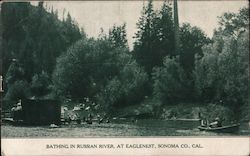 Bathing in Russian River, at Eaglenest, Sonoma Co., Cal. Postcard