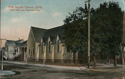 First Baptist Church Built from One Redwood Tree, 1873 Postcard