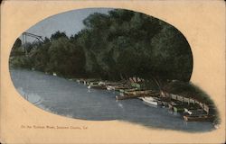 Small Boats Along the Russian River, Sonoma County Postcard