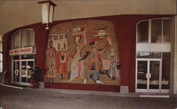 Byzantine Mosaics. Wall mural outside guest registration. San Francisco California