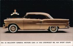 The 50 Millionth General Motor Car - a 1955 Chevrolet Bel Air Sport Coupe Postcard