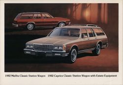 1982 Malibu Classic Station Wagon - 1982 Caprice Classic Station Wagon with Estate Equipment Cars Postcard Postcard 
