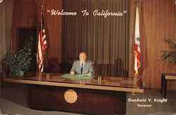 Welcome to California. Goodwin V. Knight, Govenor Postcard