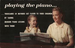 Playing the Piano... Postcard