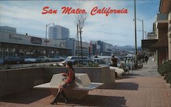 Downtown San Mateo, Shoppers Rest California Postcard Postcard Postcard
