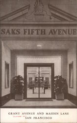 Saks Fifth Avenue Grant Avenue and Maiden Lane Postcard