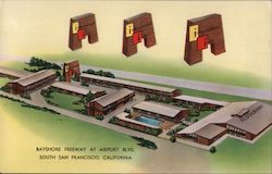 International Inn - Bayshore Freeway at Airport Blvd. Postcard