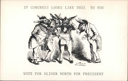 If Congress looks like this to you, vote for Oliver North for President. Dressed donkeys confused. Postcard