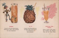 Don the Beachcomber. Zombie, Pi Yi, and Tahitian Rum Punch drinks Postcard